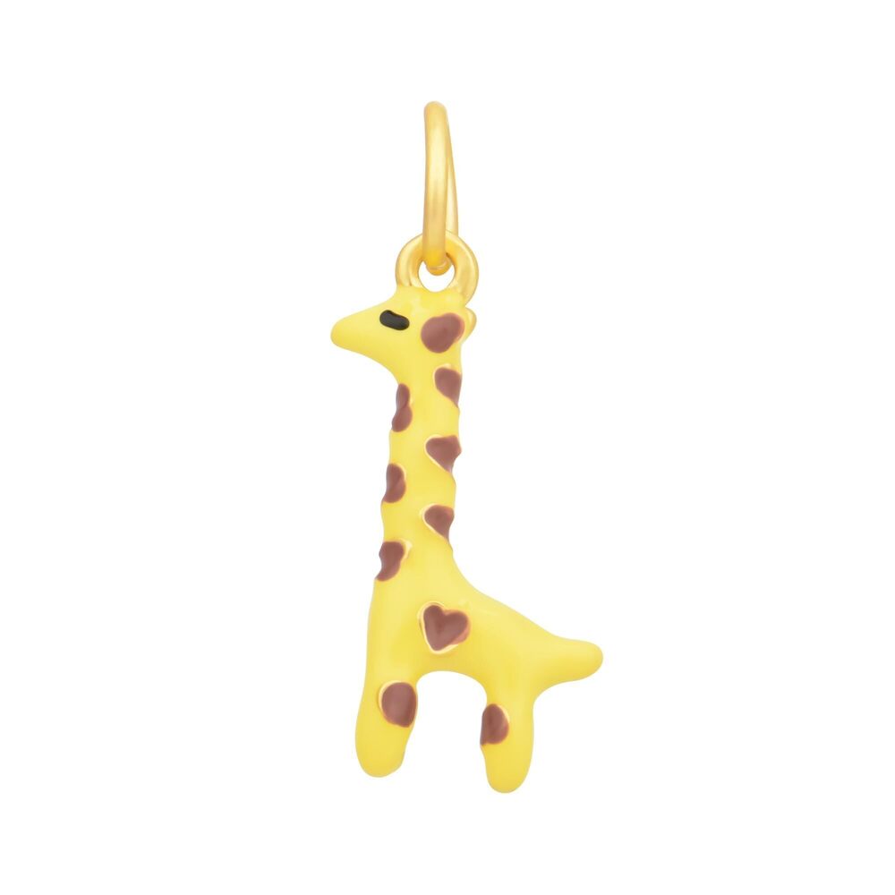9381 Pack of 10 PCS Giraffes 3D Enamel Charms Matte Gold Plated Kawaii
